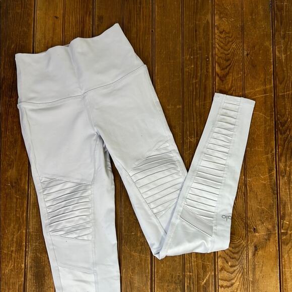 Women’s high waist  Alo Moto leggings light grey size xsmall - Picture 1 of 4